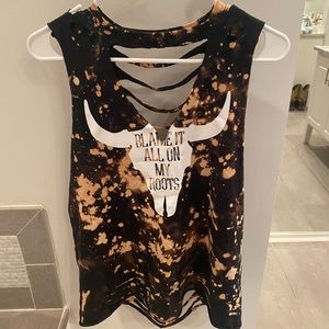 “Blame It All On My Roots” Garth Brooks distressed graphic tee